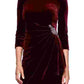 Vestido de coquetel curto com decote canoa e manga 3/4 Alex Evenings feminino, vermelho, tamanho 10