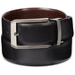 Perry Ellis Portfolio Cinto reversível masculino de couro Mr. Pebble, preto, tamanho 38 REG