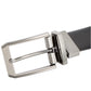 Perry Ellis Portfolio Cinto reversível masculino de couro Mr. Pebble, preto, tamanho 38 REG