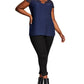 Blusa feminina City Chic com jugo de renda azul, tamanho 18W
