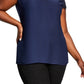 Blusa feminina City Chic com jugo de renda azul, tamanho 18W