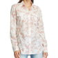 Ralph Lauren Blusa Feminina Bege Floral com Punhos e Gola Alta para Usar no Trabalho, Vermelha, Tamanho P