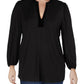 Blusa Ralph Lauren Feminina Plus Velvet com Decote em V, Preta, Tamanho 1X