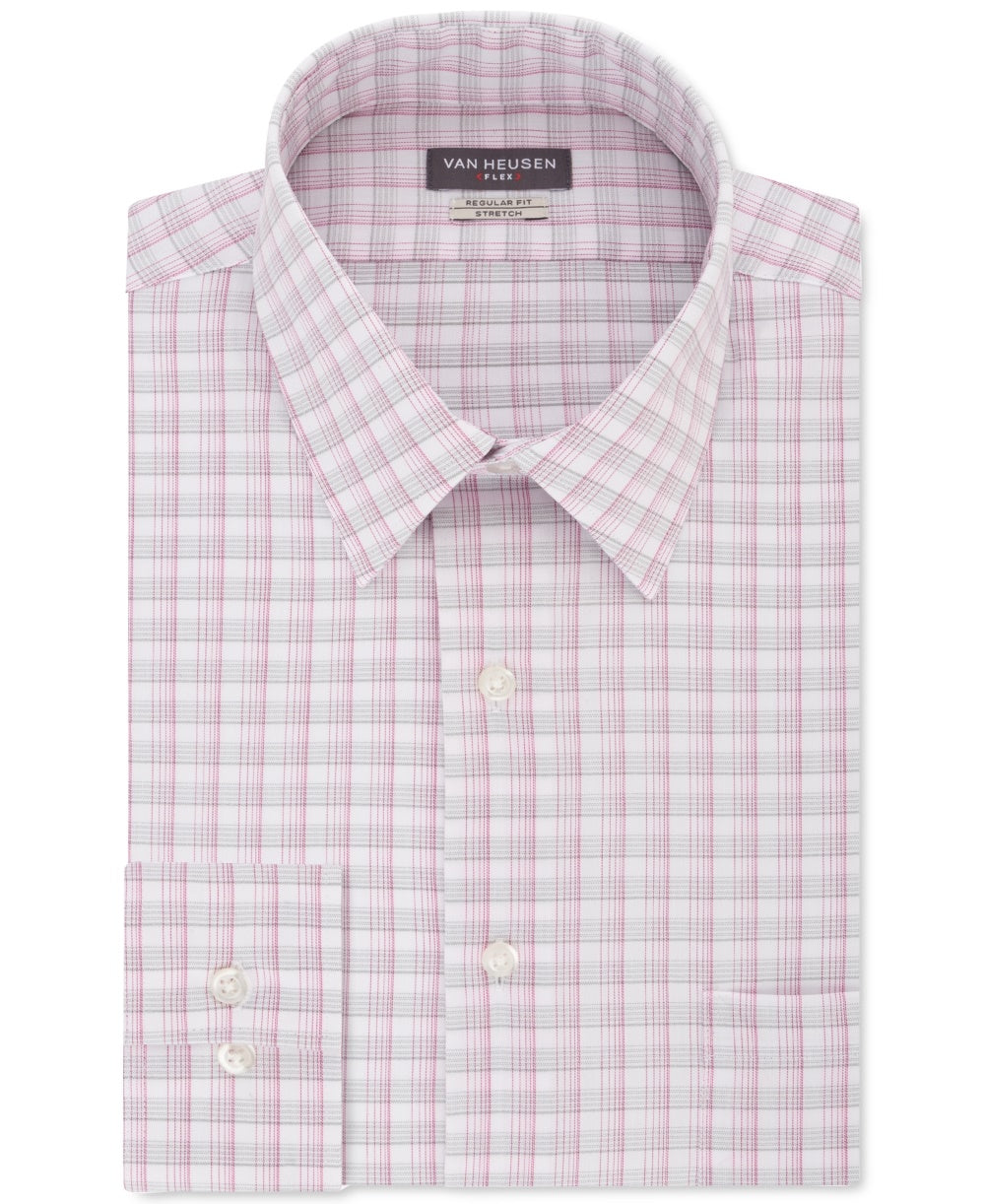 Camisa social masculina Van Heusen Classic Fit sem vincos, cinza, tamanho 17x36-37