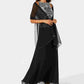 Vestido feminino com contas e cachecol de chiffon J Kara, preto, tamanho 12