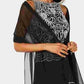 Vestido feminino com contas e cachecol de chiffon J Kara, preto, tamanho 12