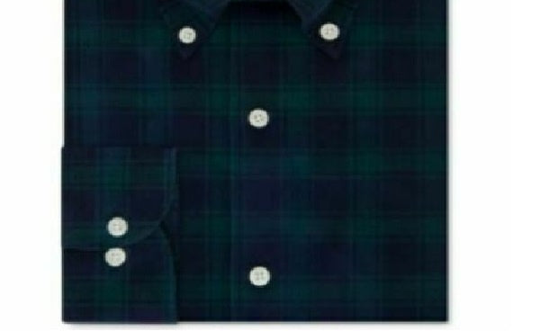 Camisa social masculina Tommy Hilfiger com gola verde, tamanho 18x34x35