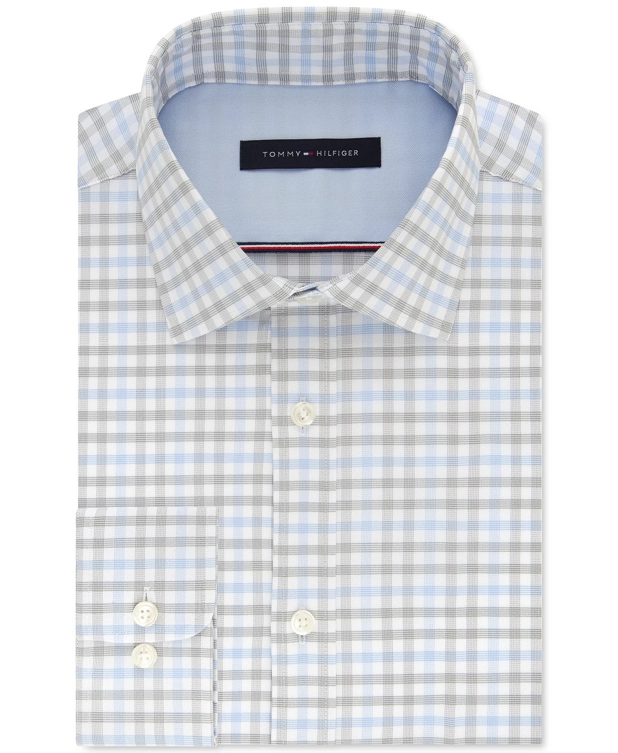 Camisa social xadrez slim fit masculina Tommy Hilfiger verde brilhante tamanho 16,5 x 34-35