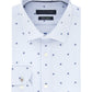 Camisa social masculina Tommy Hilfiger Slim-Fit Performance Stretch com estampa de bolinhas, azul, tamanho 17x32-33