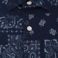 Camisa social masculina Tommy Hilfiger Slim-Fit, sem necessidade de passar, Thflex Supima Performance Stretch, estampa Paisley, azul, tamanho 17x34-35