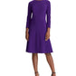 Vestido de festa Ralph Lauren feminino, decote redondo, acima do joelho, tamanho 4, roxo