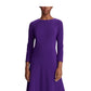 Vestido de festa Ralph Lauren feminino, decote redondo, acima do joelho, tamanho 4, roxo