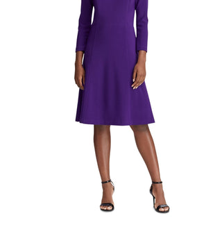 Vestido de festa Ralph Lauren feminino, decote redondo, acima do joelho, tamanho 4, roxo