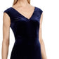 Vestido Ralph Lauren Feminino de Veludo com Renda e Canelado, Azul Marinho, Tamanho 16