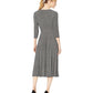 Vestido de festa feminino Ralph Lauren com decote em V, manga 3/4, estilo espinha de peixe, preto, tamanho 6