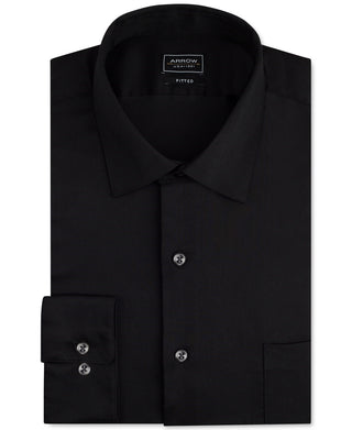 Arrow Men's Fitted Long Sleeves Dress Shirt Black Size 15.5X32X33