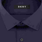 Camisa masculina DKNY Stretch Slim Fit com botões, azul marinho, tamanho 15x32-33