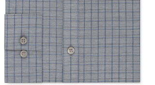 Camisa social masculina DKNY Slim-Fit Performance Active Stretch Check Azul Tamanho 18X34-35