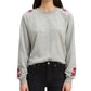 Moletom feminino Levi's com bordado floral, tamanhos variados, tamanho extragrande