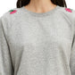 Moletom feminino Levi's com bordado floral, tamanhos variados, tamanho extragrande