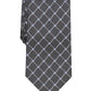 Gravata masculina Perry Ellis Portfolio de seda Bastille estampada preta tamanho regular
