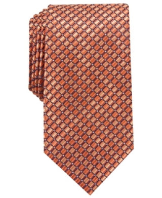 Gravata Perry Ellis Masculina Nascarella Grid Laranja Tamanho Regular