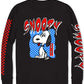 Camiseta masculina híbrida com estampa Snoopy Big Chillin, preta, tamanho grande
