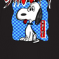 Camiseta masculina híbrida com estampa Snoopy Big Chillin, preta, tamanho grande