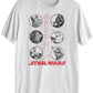Camiseta masculina híbrida Star Wars Kanji com estampa gráfica masculina, branca, tamanho grande