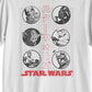 Camiseta masculina híbrida Star Wars Kanji com estampa gráfica masculina, branca, tamanho grande