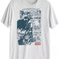 Camiseta gráfica masculina manga híbrida Han Solo, branca, tamanho médio