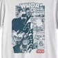 Camiseta gráfica masculina manga híbrida Han Solo, branca, tamanho médio