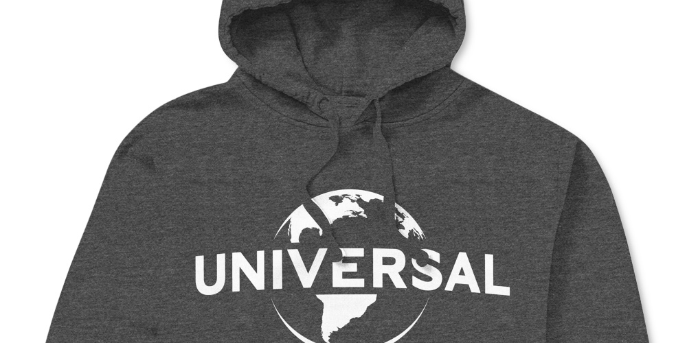 Moletom com capuz masculino com logotipo universal cinza escuro tamanho XX-G