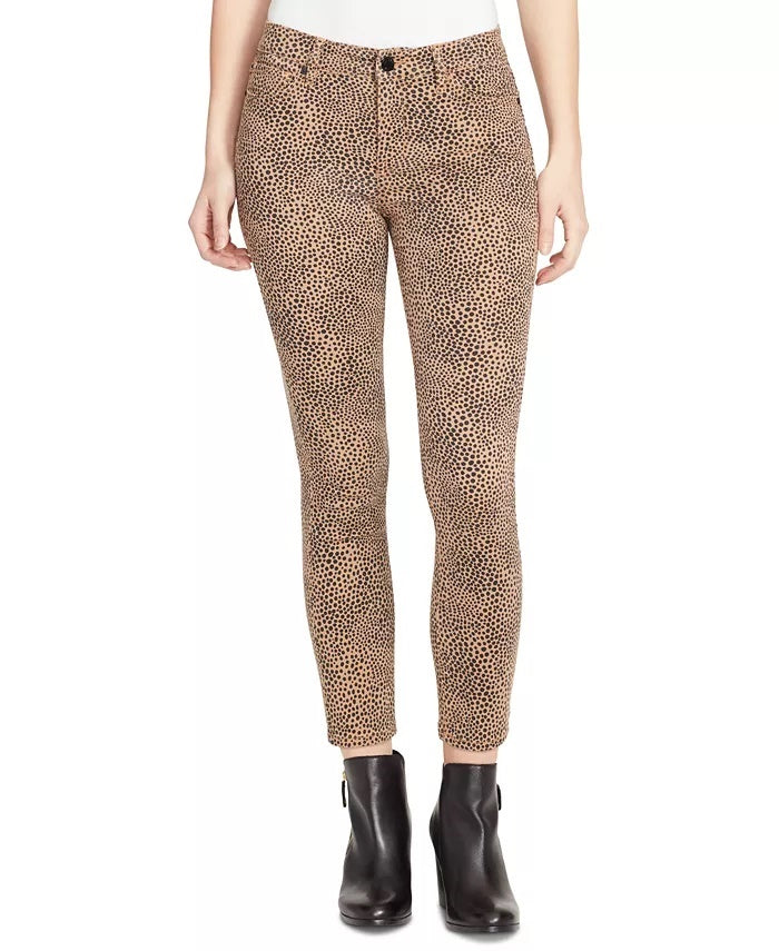 Calça jeans skinny feminina William Rast Perfect Animal-Print marrom escuro tamanho 26