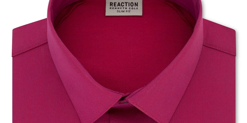 Camisa social masculina Kenneth Cole Reaction Slim Fit com botões para escritório, rosa, tamanho 15x34x35