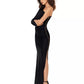 Vestido de cetim feminino Xscape de um ombro só, preto, tamanho 12