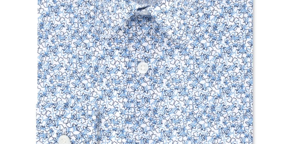 Camisa Calvin Klein Masculina Extreme Slim Fit Estampada Azul Tamanho 14,5X32-33