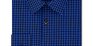 Camisa social masculina Calvin Klein Extra Slim Fit Performance Stretch com regulagem de temperatura e xadrez, tamanho 34x35, azul