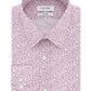 Camisa social masculina Calvin Klein Slim Fit, sem passar a ferro, com estampa abstrata elástica, vermelha, tamanho 17x34-35