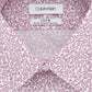 Camisa social masculina Calvin Klein Slim Fit, sem passar a ferro, com estampa abstrata elástica, vermelha, tamanho 17x34-35