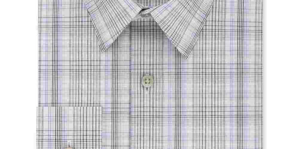 Camisa social masculina Calvin Klein xadrez com gola - bege, tamanho 15,5 x 34-35