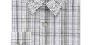 Camisa social masculina Calvin Klein xadrez com gola - bege, tamanho 15,5 x 34-35