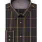 Camisa social Calvin Klein masculina com estampa xadrez e gola slim fit, cinza, tamanho 14x32-33
