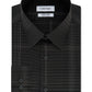 Camisa social masculina Calvin Klein Infinite Slim Fit, xadrez, elástica, sem passar, cinza, tamanho 15,5 x 32 x 33