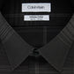 Camisa social masculina Calvin Klein Infinite Slim Fit, xadrez, elástica, sem passar, cinza, tamanho 15,5 x 32 x 33