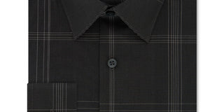 Camisa social masculina Calvin Klein Infinite Slim Fit, xadrez, elástica, sem passar, cinza, tamanho 15,5 x 32 x 33