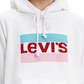 Moletom com capuz esportivo gráfico feminino Levi's, branco, tamanho pequeno