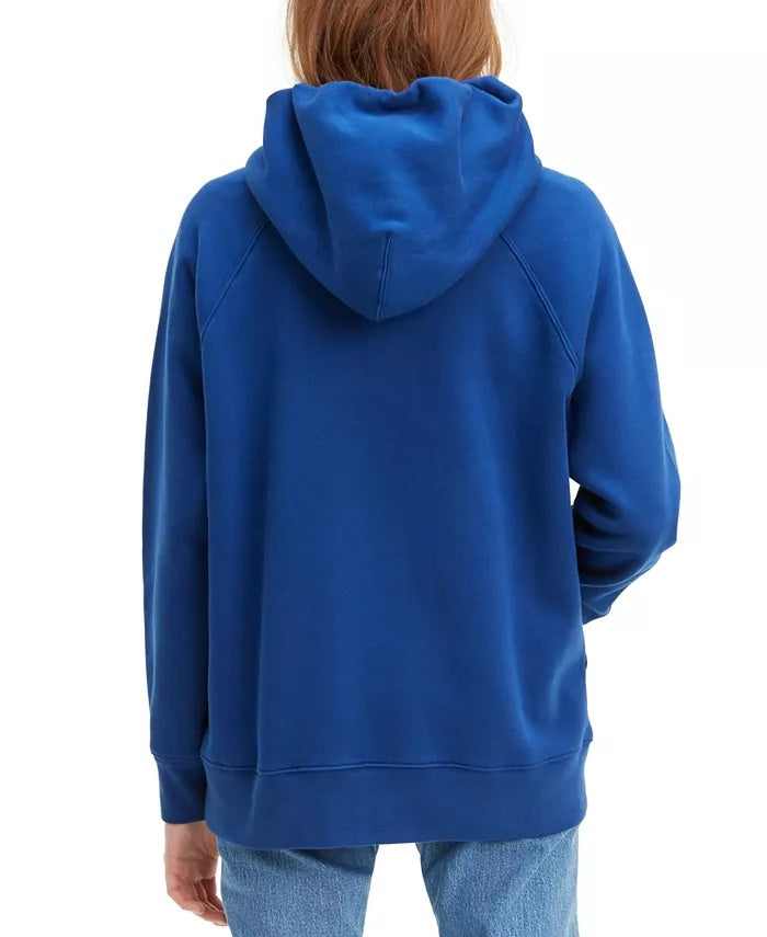 Moletom com capuz esportivo gráfico feminino Levi's azul-marinho tamanho GG