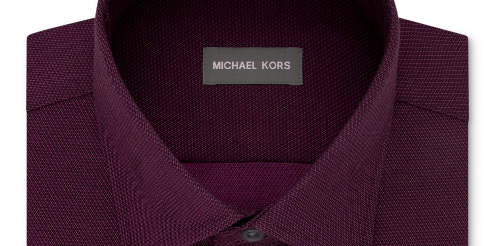 Camisa social masculina Michael Kors Fit Airsoft Stretch Non Iron Performance Solid vermelha tamanho -17x32-33
