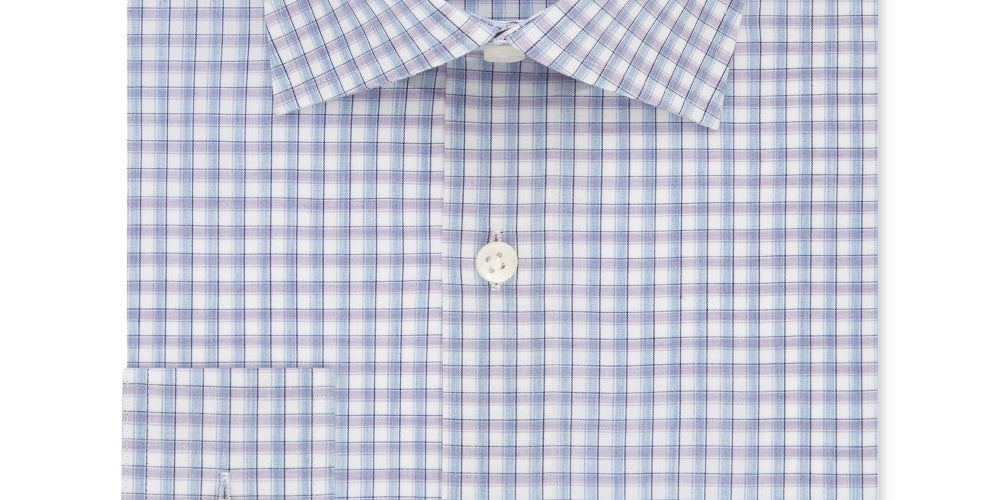 Camisa social masculina Michael Kors Classic Regular Fit, não passável, roxa, tamanho 17,5 x 34 x 35
